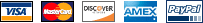 VISA MasterCard Discover Amex PayPal